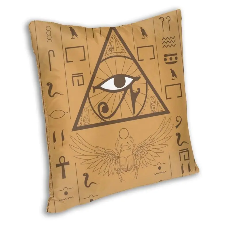 Ancient Egypt Culture Hieroglyphs Cushion Covers Sofa Decoration Ancient Egypt Square Pillow Cover 45x45