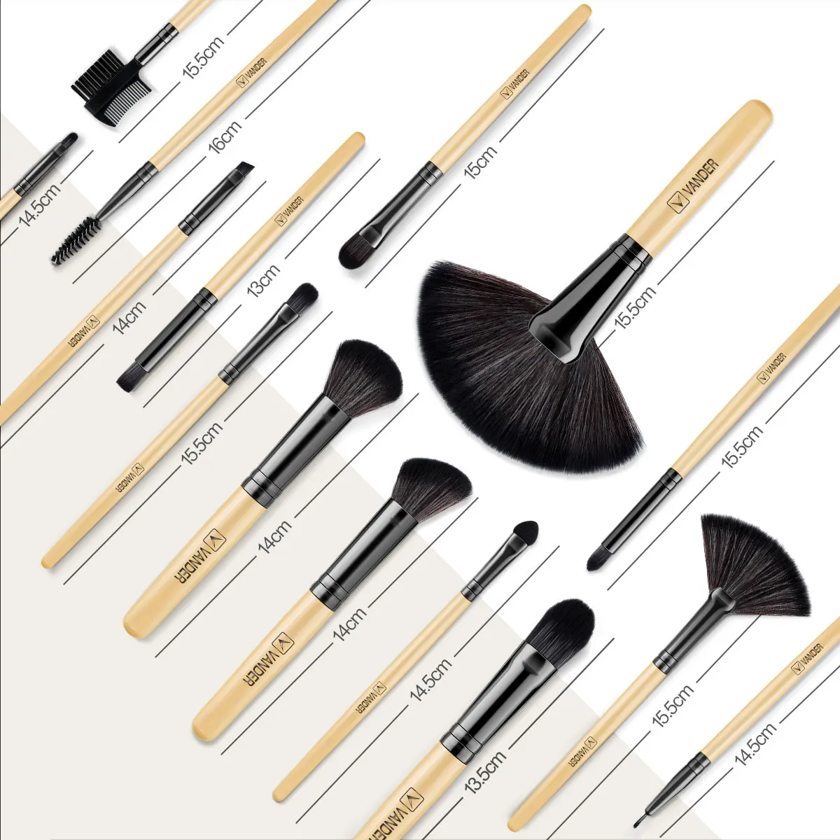 Natural Hair Makeup Brush Set, Cosméticos, Fundação, Pó, Sombra, Sobrancelha, Premium de madeira, Make Up Tool, 32Pcs