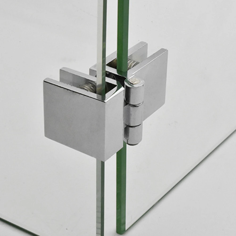 90 180 Degree Bilateral Clip Home Easy Install Glass Clamp Zinc Practical Durable Cabinet Door Hinge Bathroom Furniture Cupboard