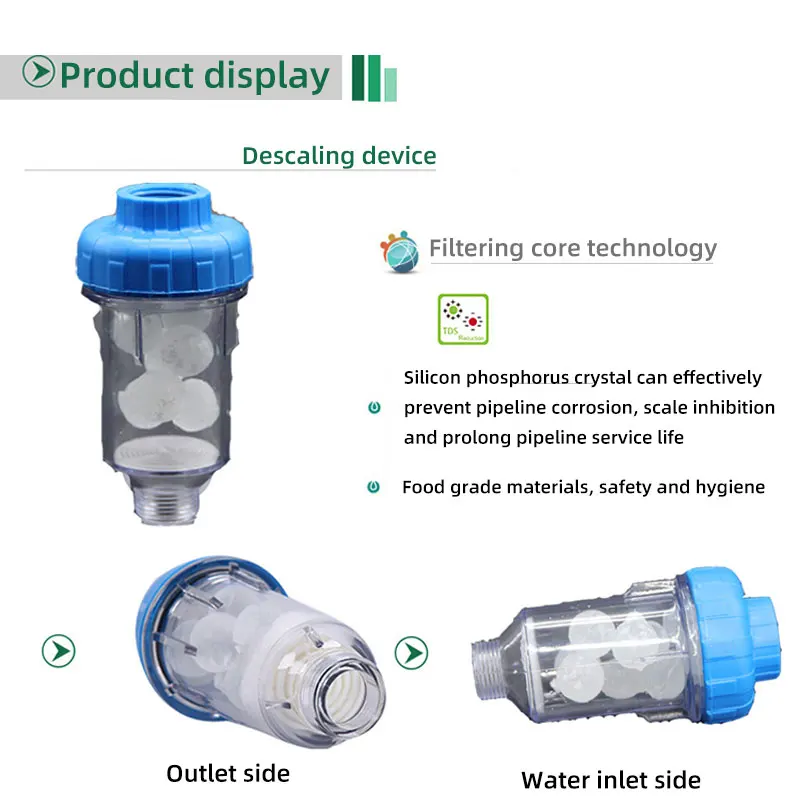 실리콘 인 크리스탈 브라이트닝 세탁기 필터, 비 황변 스케일 억제, 부드러운 정수기