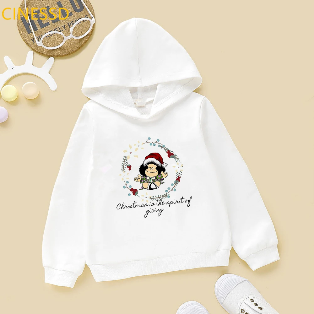 Sweat-shirt à capuche à manches longues pour fille, sweat-shirt à imprimé humoristique, Kawaii, pour noël et hiver