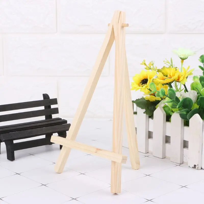 Natural Wood Mini Easel Frame Tripod Display Meeting Wedding Table Number Name Card Stand Display Holder Children Painting Craft