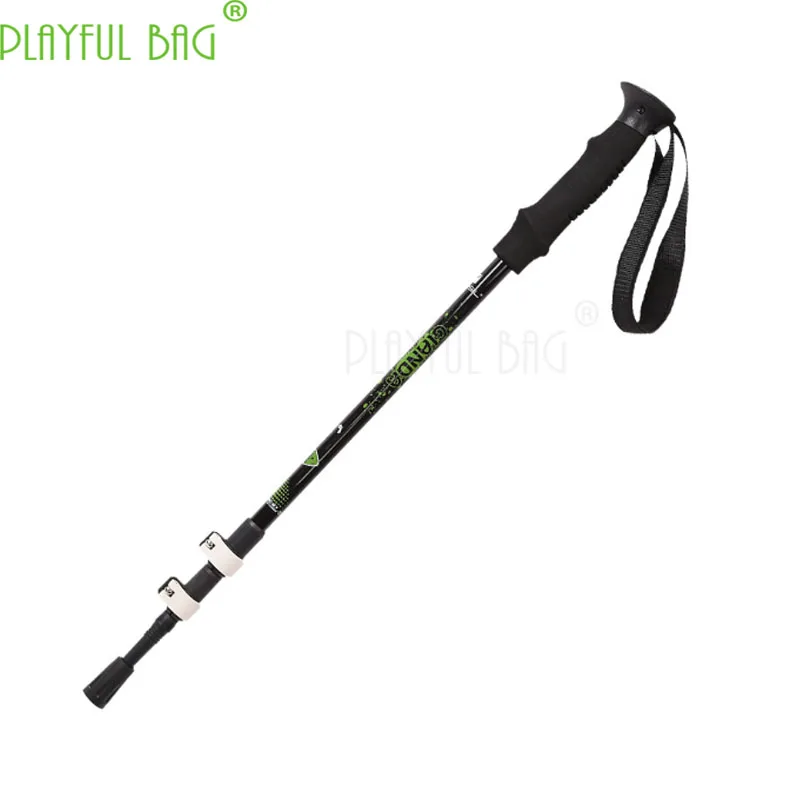 

7075 External Lock Mountaineering Cane Straight Handle Mountaineering Cane Three Expansive EVA Handles Tungsten Steel Tip ZK28