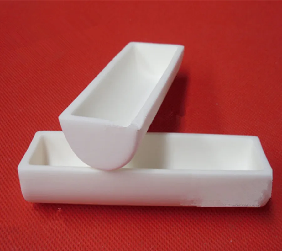 99.3% alumina crucible / 100*30*20mm/ Semicircle corundum crucible / Al2O3 ceramic crucible / Sintered crucible