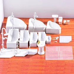 1:20 1:25 1:30 Dollhouse Furniture Bathroom Bathtub Shower Toilet Miniature Accessories for Model Scene Interior Decorative Item
