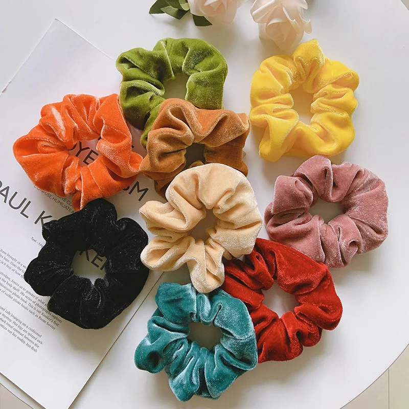 Classic All-match Velvet Scrunchies Women Girls Elastic Hair Rubber Bands Accessories Tie Hair Ring Rope Lady Headdress Headwear