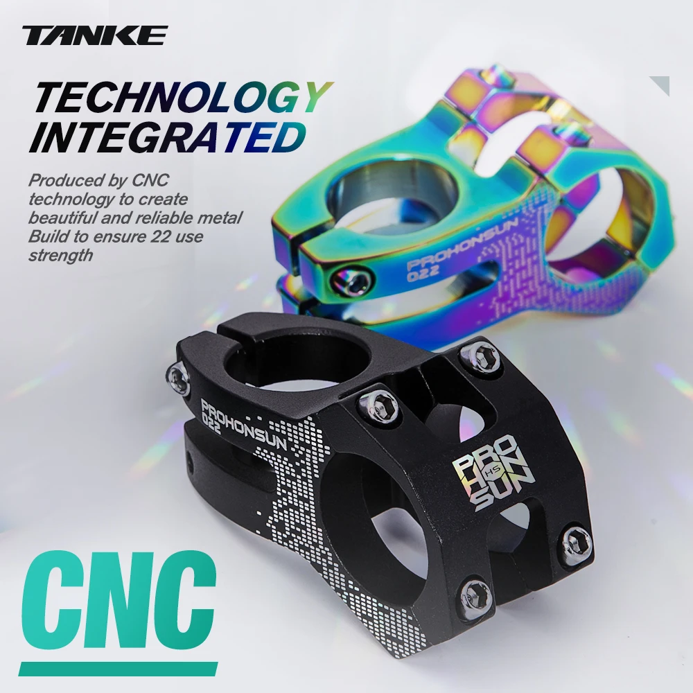 Wspornik roweru szosowego TANKE-MTB, części rowerowe ze stopu aluminium CNC, krótka kierownica o wysokiej wytrzymałości, 022 XC AM, 25,4 mm, 28,6 mm, 31,8 mm z osłoną
