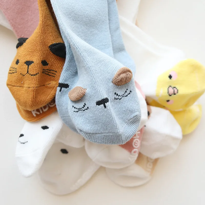 Knee High Baby Socks New Born Socks for Girls Cotton Cartoon Infant Baby Boys Socks Anti Slip Casual Winter Baby Leg Warmers