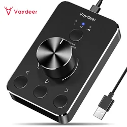 Perilla de Control de volumen USB, controlador de altavoz de ordenador, función de silencio de un clic y 3 modos de Control de volumen, ajuste de Audio