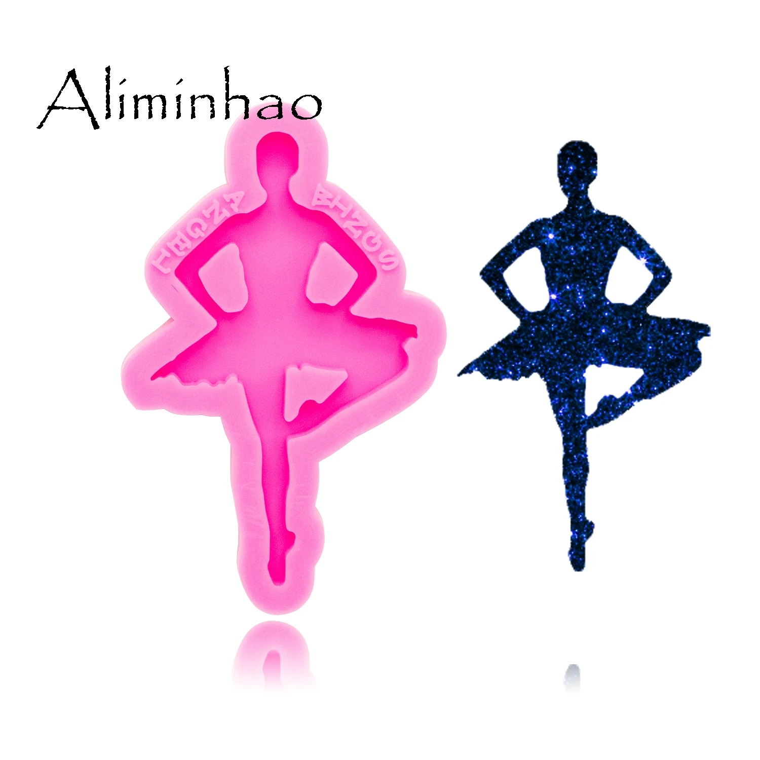 DY0347 Shiny ballerina mold Silicone Molds DIY girl resin epoxy keychains Mould for jewelry Key ring pendant decoration