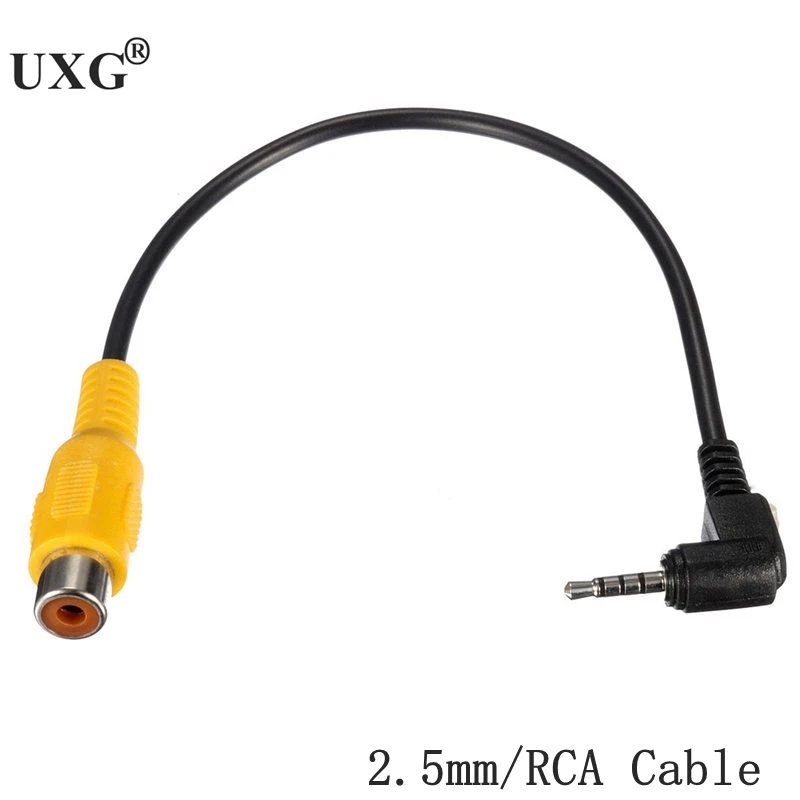 2.5MM Jack Male To RCA Female Adapter Cable Stereo AV Cable For GPS AV-In Converter Black Video