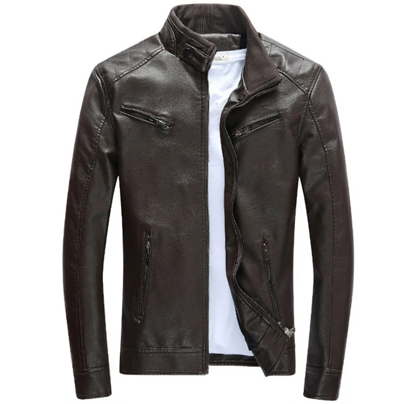 

New Locomotive Leather Jacket Mens Jaqueta De Couro Masculina New Vintage Design Motorcycle Leather Jacket Male Casual Coats