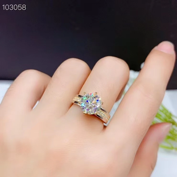 

Женское Обручальное Кольцо crackling moissanite, ювелирное изделие из настоящего серебра 925 пробы, размер 8х8 мм, подарок на день рождения