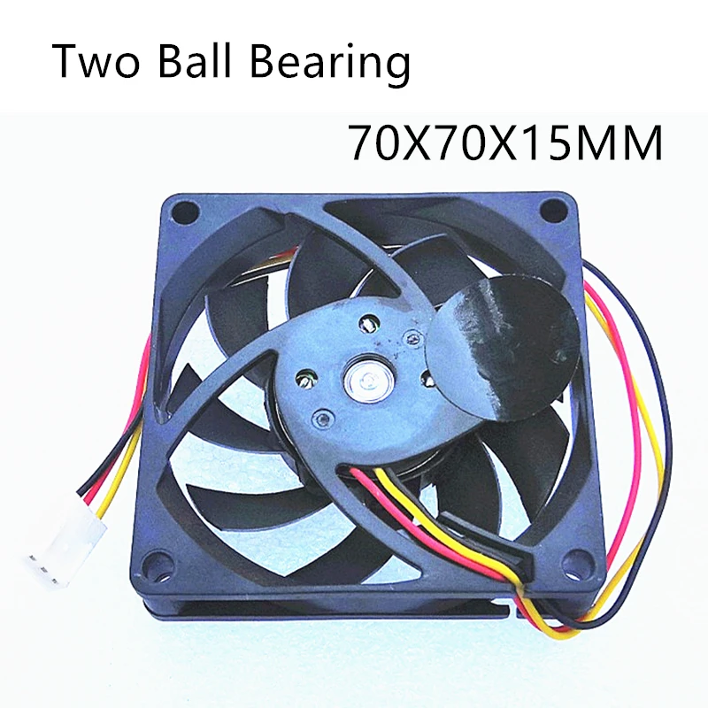 

TWO ball bearing 70MM Cooling Fan 70x70x15mm Silent AMD CPU Cooling fan 12V 0.1A with 3pin