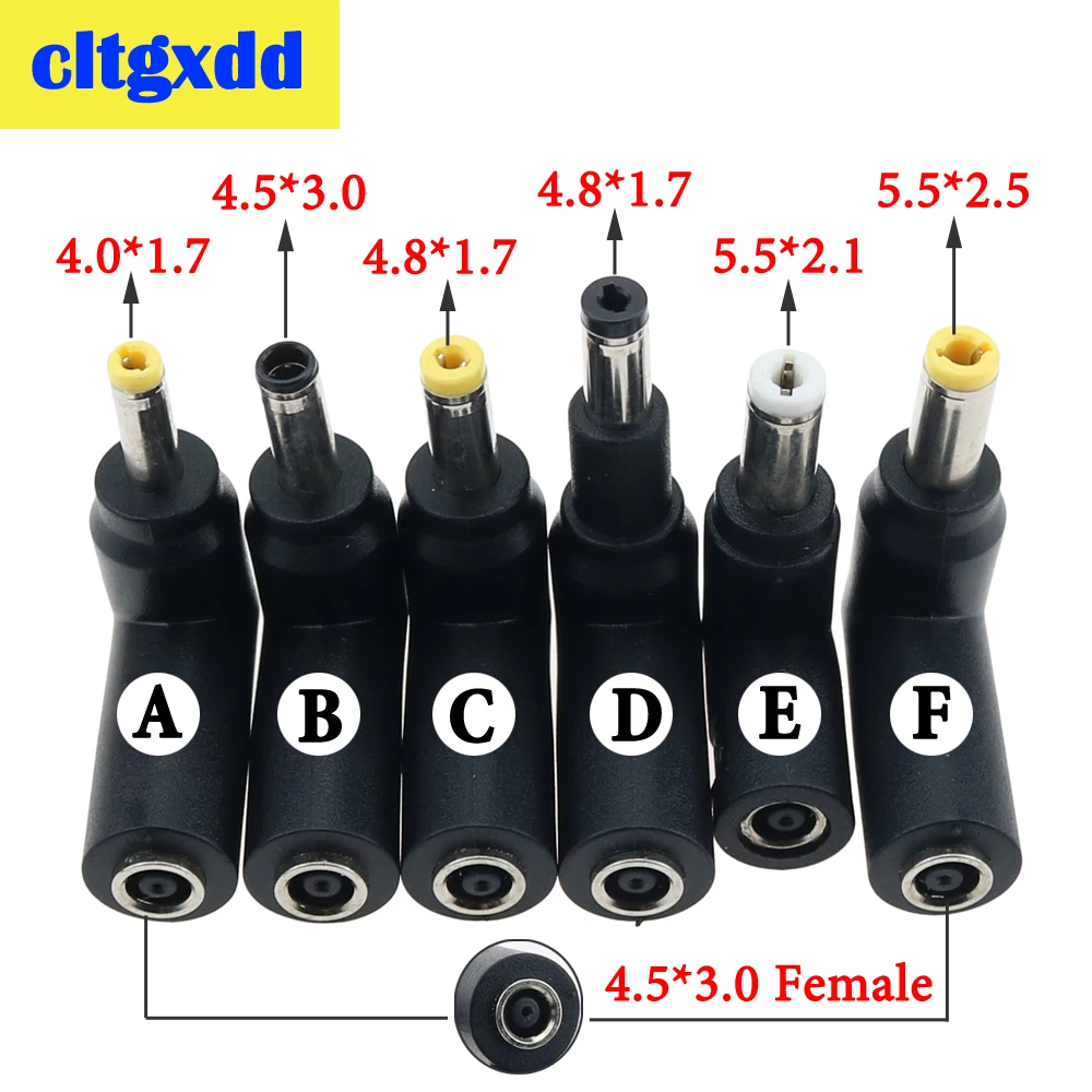 

1pcs DC 4.0X1.7 4.5*3.0 4.8*1.7 5.5*2.1 5.5*2.5 Power male Plug to Female 4.5*3.0mm Charging Converter Laptop Adapter Connector