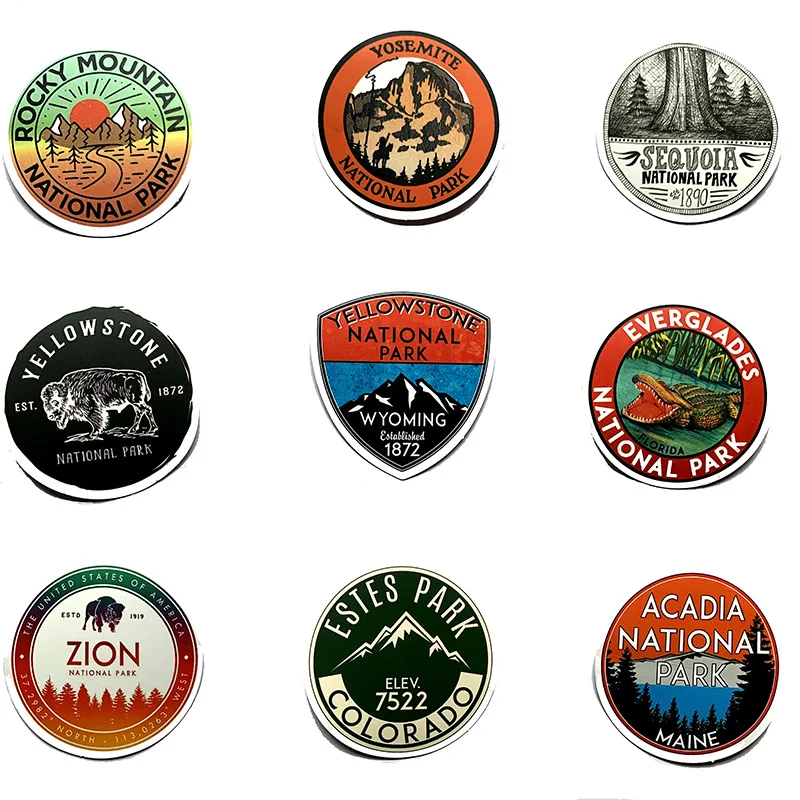 10/30/50Pcs National Park Zoo Icon Cartoon Stickers Waterproof Decal Laptop Motorcycle Luggage Snowboard Fridge Car Sticker
