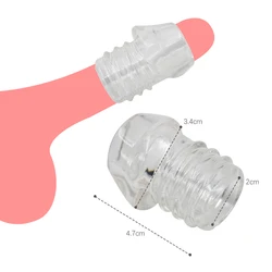 Male Delay Time Massager Cock Ring Nozzle On Enlargement Male Peni Dick Extensions Condom Penis Sleeve For Man Delay Ejaculation