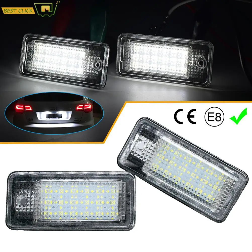 

2pcs Canbus car License Plate Light LED White Rear License Tag Lights Direct Replacement 2 Year Warranty For Audi A3 8p A4 B6 B7