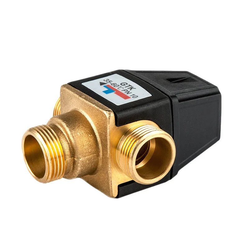 1 Pcs 3 Way External Thread Brass Thermostatic Mixing Valve Solar Water Heater Thermostatic Valve