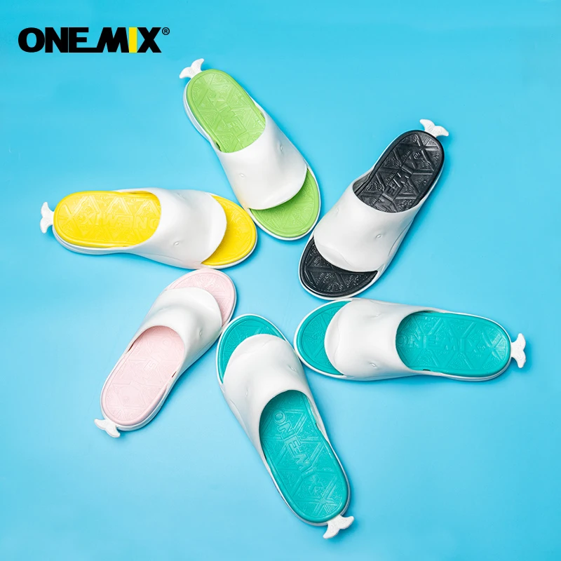 Onemix Summer Shark Slippers Men Women Thick Platform Indoor Bathroom Soft Breathable Garden Shoe Casual Beach Sandals Zapatos