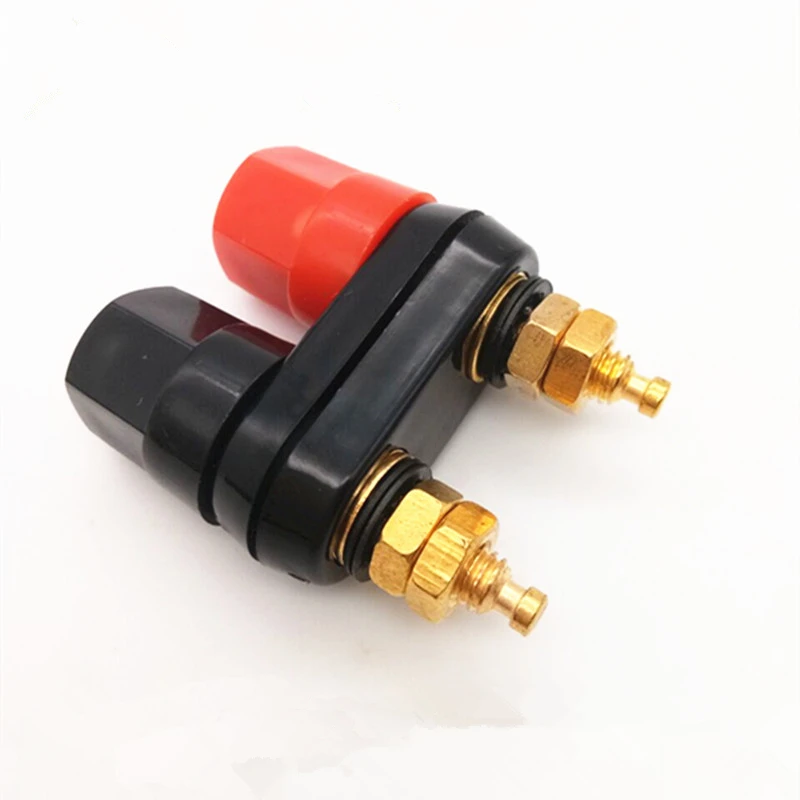 고품질 바나나 플러그 커플 터미널 레드 블랙 커넥터 앰프 터미널, 듀얼 행 바인딩 포스트 바나나 스피커 잭, 1 개