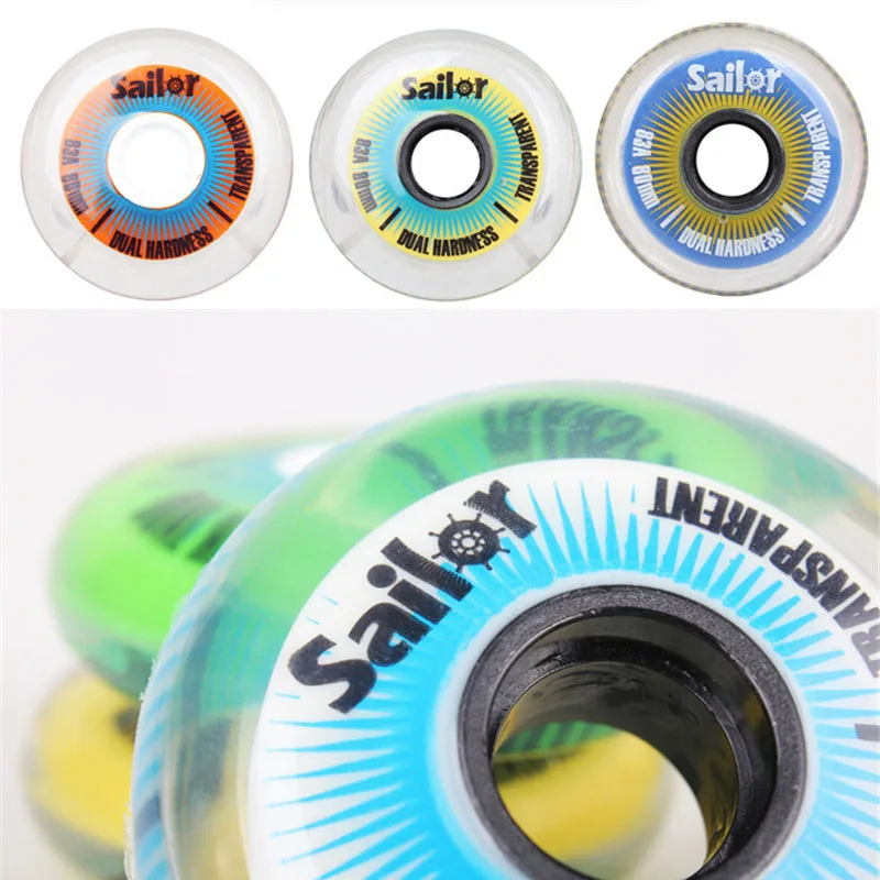 Original Sailor Inline Skates Transparent Wheel 83A FSK Slalom Braking Punny Roller Skates Wheels For SEBA RB [72mm 76mm 80mm]