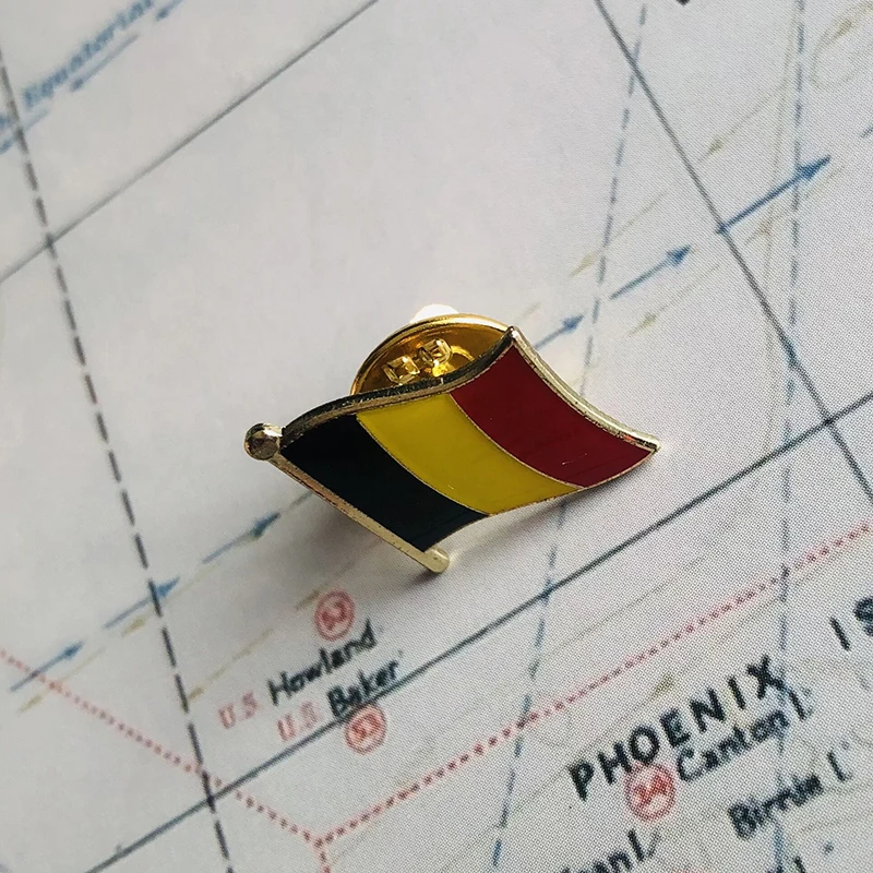 Belgio bandiera nazionale ricamo patch distintivo scudo forma quadrata Pin un Set sulla decorazione dello zaino del braccialetto di stoffa