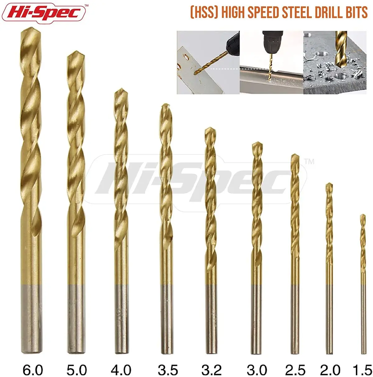 Hi-Spec 30Pc HSS Logam Bor Bit 1/4 Titanium Woodworking Kayu Bor Mansonry Memutar Bor Bit untuk Logam Kayu Plastik Dalam Kasus
