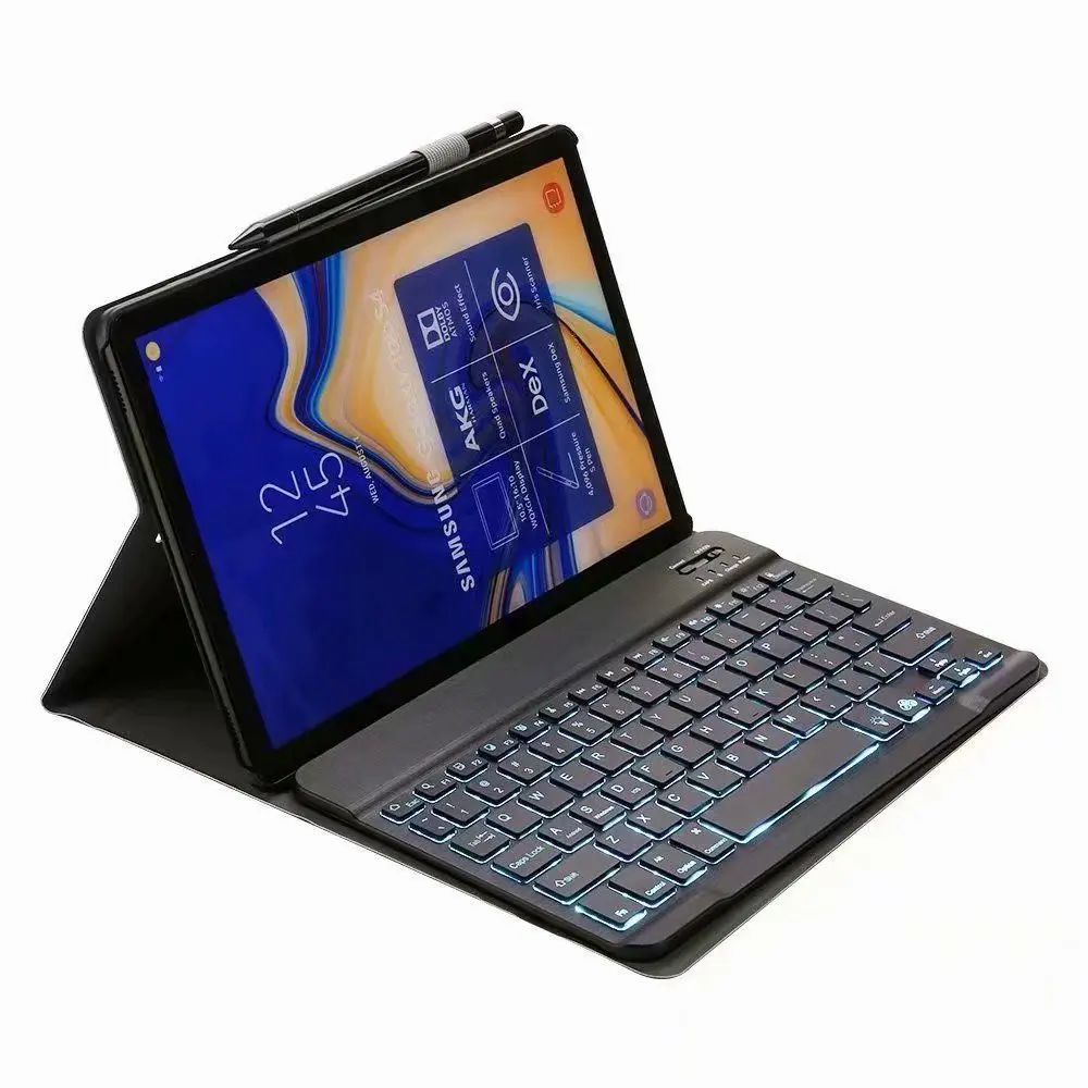 

Чехол со светодиодной клавиатурой и подсветкой для Huawei MediaPad T3 10, 9,6 дюйма, AGS-L09-L03 W09, Bluetooth клавиатура, ПУ Чехол-подставка + ручка