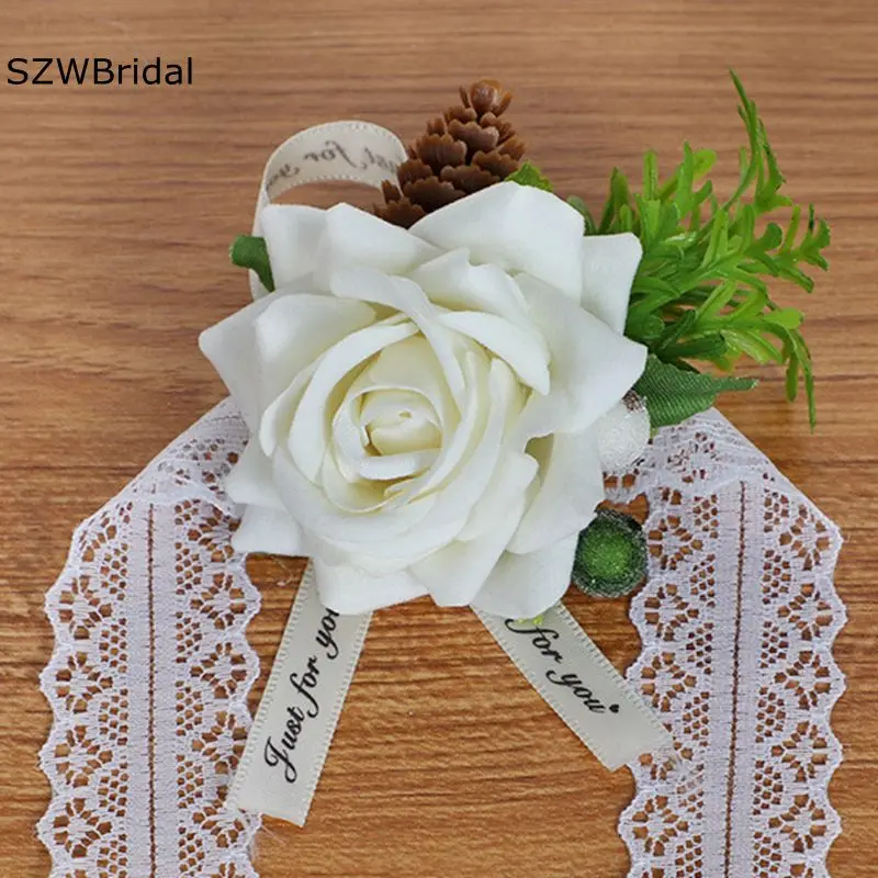 New Arrival bransoletka stanik akcesoria dla druhen bransoletka mariage dekoracja 3D kwiat bransoletka demoiselle d honneur mariage