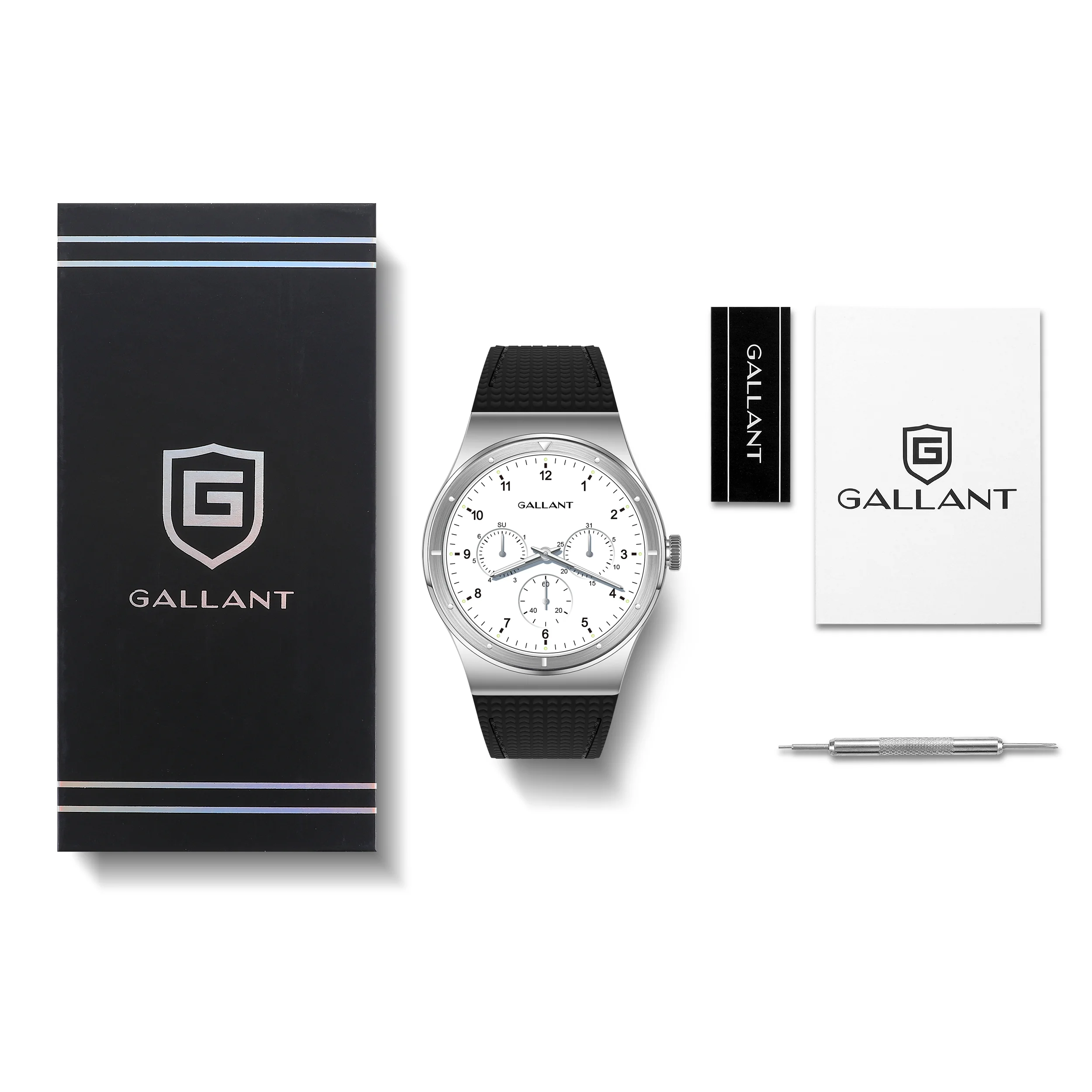 GALLANT Men\'s Watch Casual Elegance Watches for Men Stainless Steel Waterproof Calendar Multi Dial Wristwatch Reloj Hombre 40mm