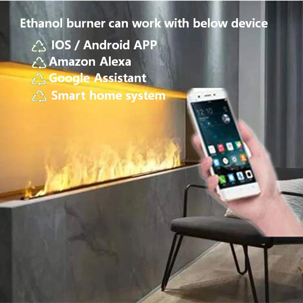 48 inch L  Remote Control Auto Smart Bio Burner Electric Ethanol Modern Fireplace