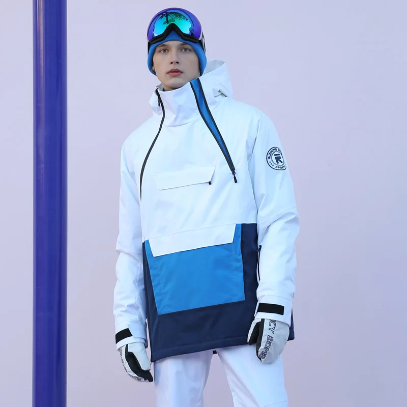 Correndo rio marca homens jaquetas de snowboard para o inverno quente mid-coxa ao ar livre roupas esportivas alta qualidade esporte jaqueta de esqui 1458