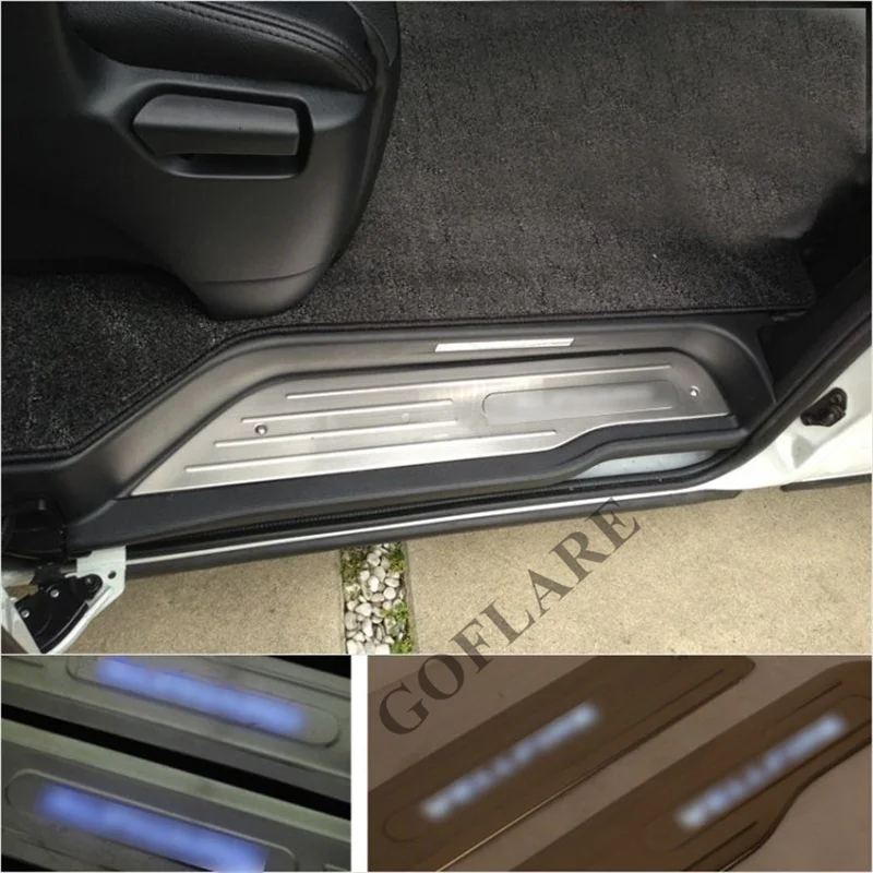 For Toyota Alphard Vellfire 20 ANH20 2008-2014 Accessories led light foot side door sill illuminated step scuff plate thresholds