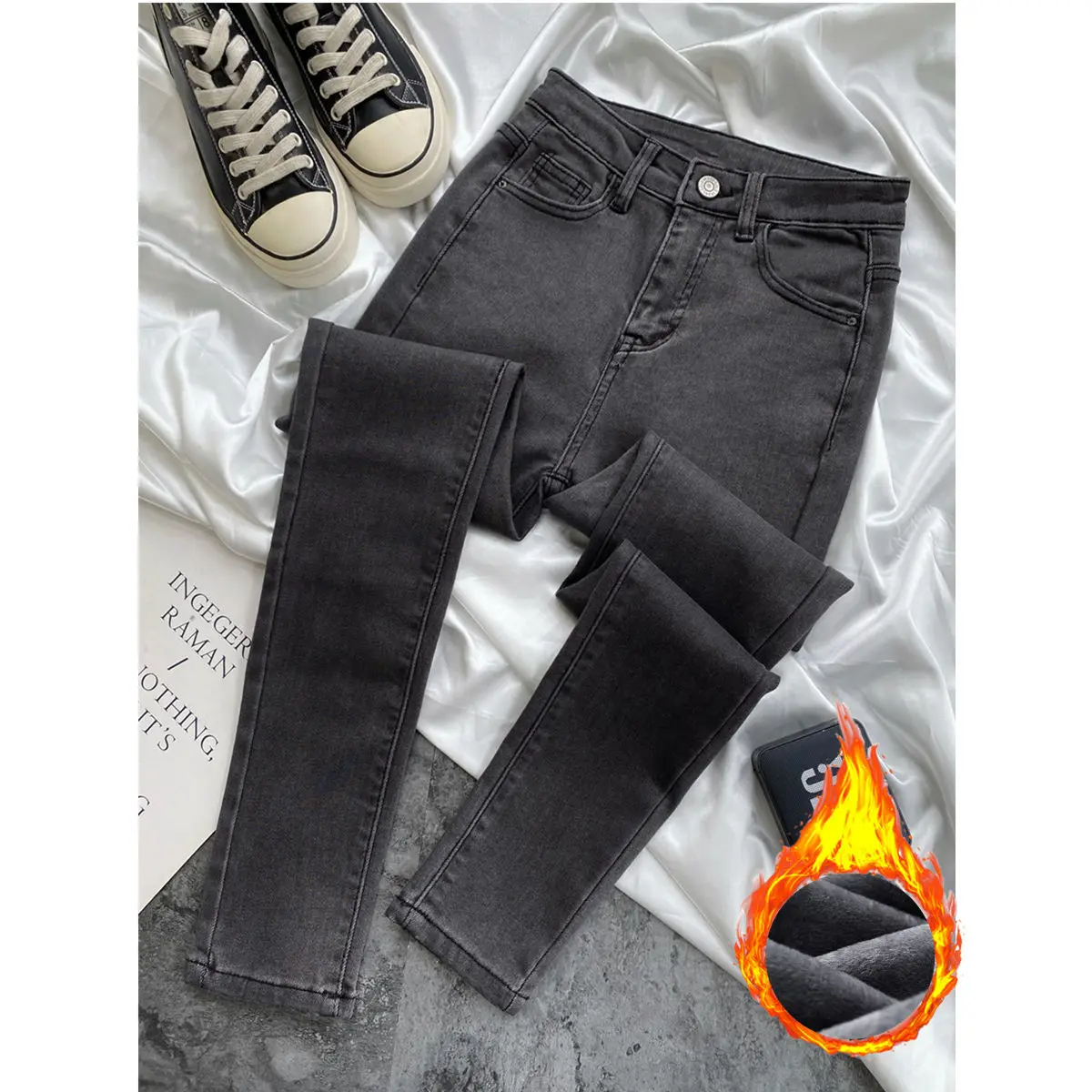 Woman Jeans Pants High Waist Autumn Winter Skinny Pants Pantalones Vaqueros Mujer