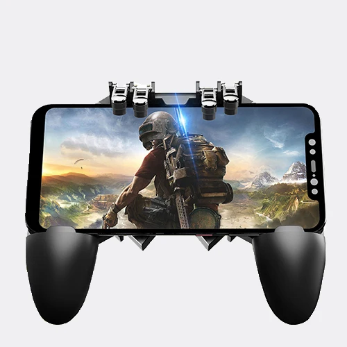 PUBG-AK66 Six Finger Gamepad Controller, Metal Trigger, Joystick Control, Pubg para IOS, Android Mobile Phone Game Pad