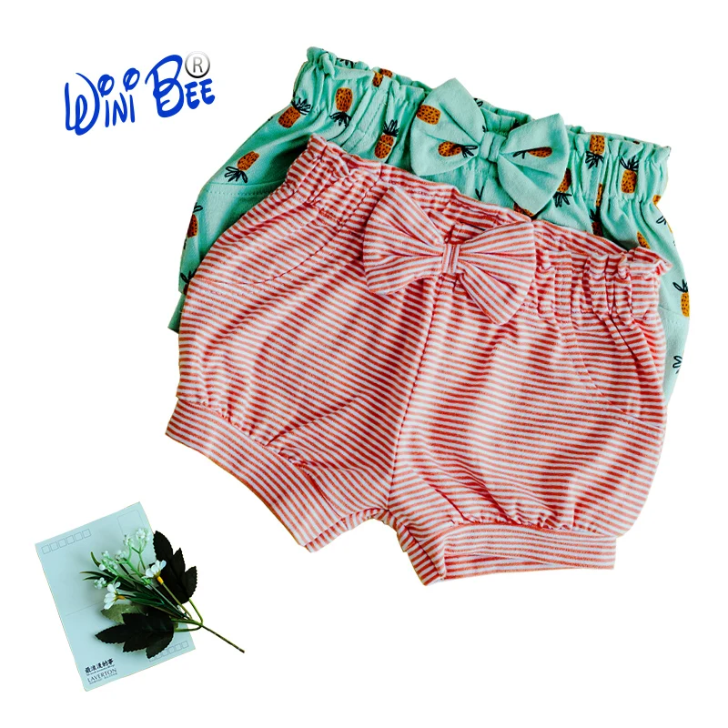 Baby Shorts Newborn Girls Bombachos Bebe Striped Clothes Printed Baby Bloomers Kids Toddler Trousers Casual PP Pants 0-24Months