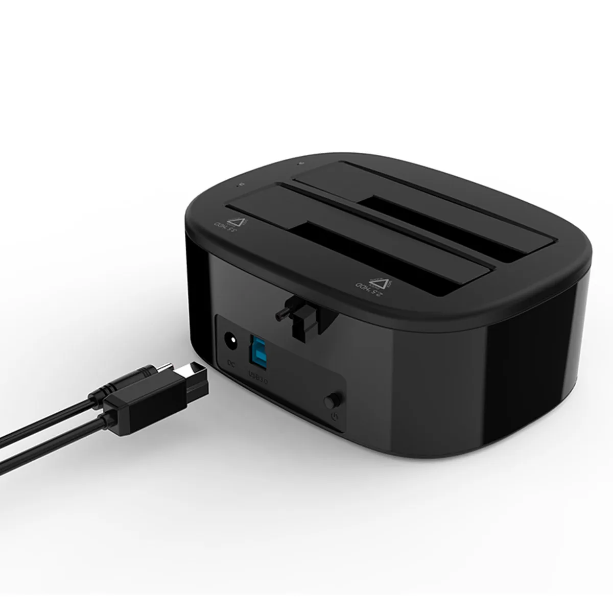ORICO Dual-Bay HDD-Dockingstation USB 3.0 USB-C für 2,5/3,5 Zoll SATA-Festplatten Werkzeuglos für PC mit 12V/3A Netzteil – Detail 9