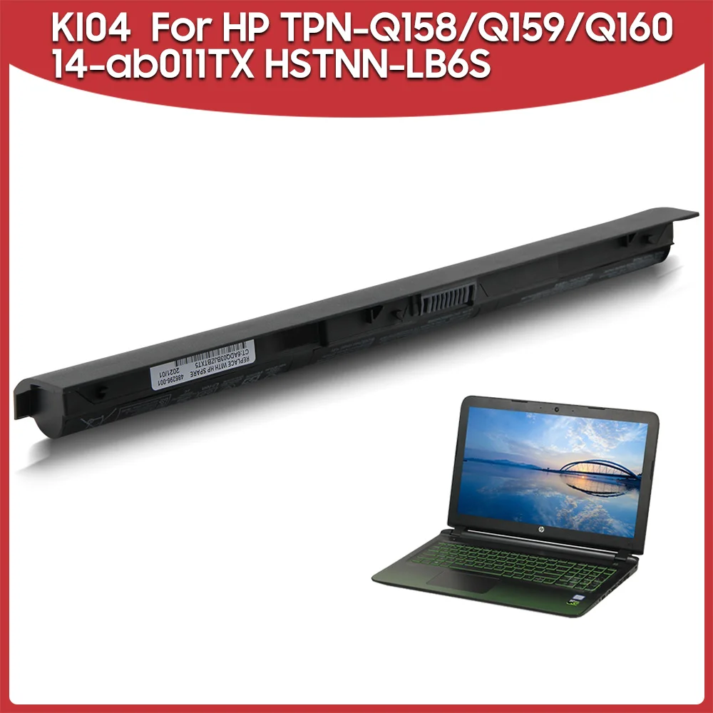 

Оригинальный сменный аккумулятор KI04 для HP TPN-Q158/Q159/Q160 14-ab011TX HSTNN-LB6S HSTNN-DB6T 800009-241 800010-421 HSTNN-LB6R