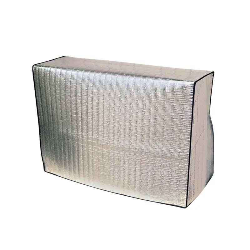 1pc Metal Aluminum Film Cover Air Conditioner Cover Outdoor Air Conditioning Sun Shade Protection Silver