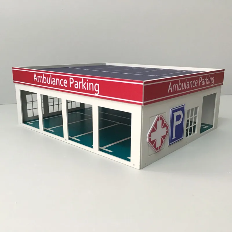 W skali 1:64 szpitala parkingu budynku piaskownica stołowa dekoracji DIY montaż Model budynku