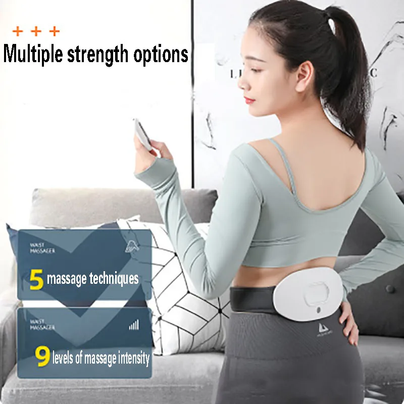 Hot Compress Waist Massager TENS EMS Infrared Heating Relieves Lumbar Muscle Strain Wireless Remote Massage Home Relaxation Tool