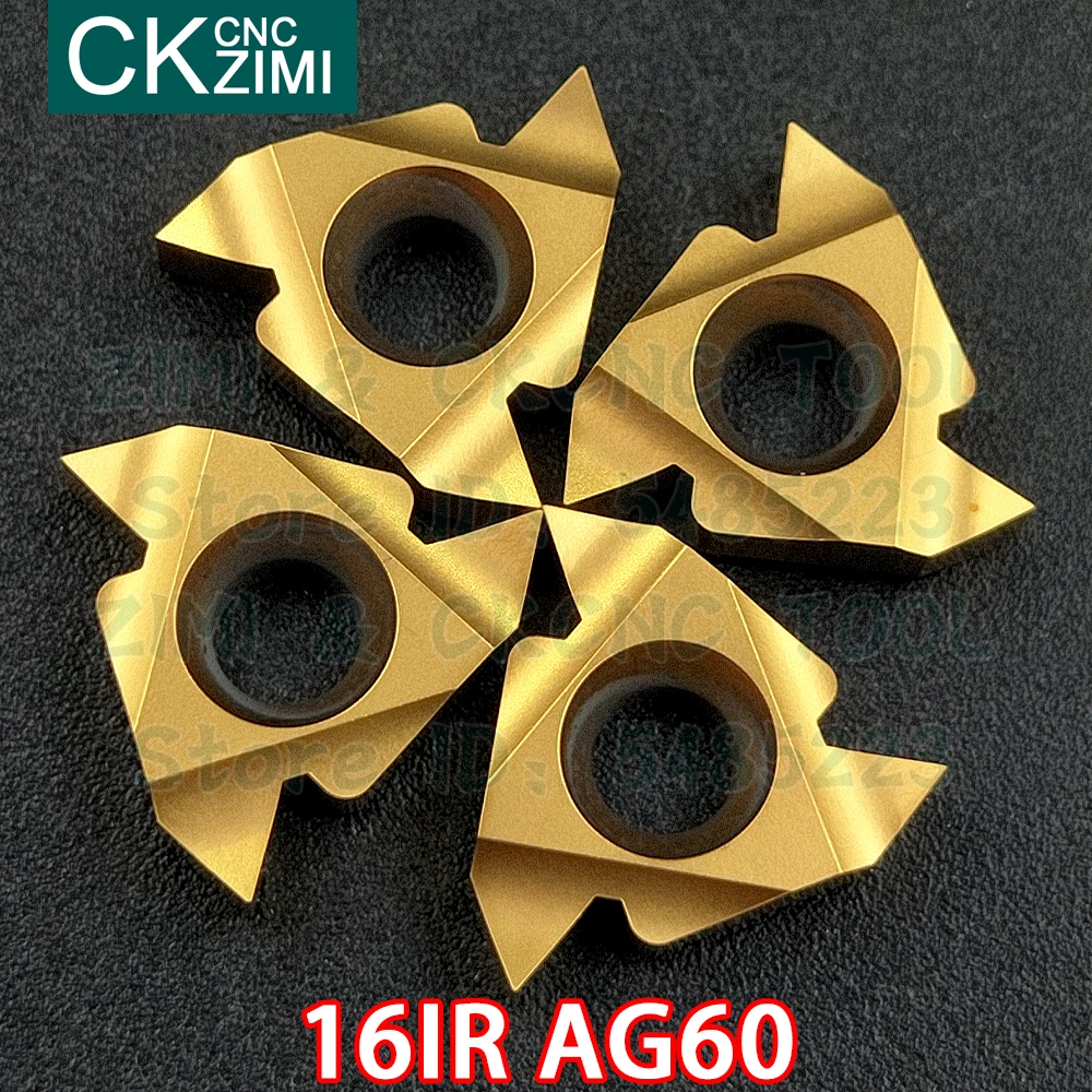Herramientas de inserción de hilo externo, insertos de carburo AG60 16IR, roscado, CNC, torno de Metal, herramienta de corte, 16IR AG 60 para acero