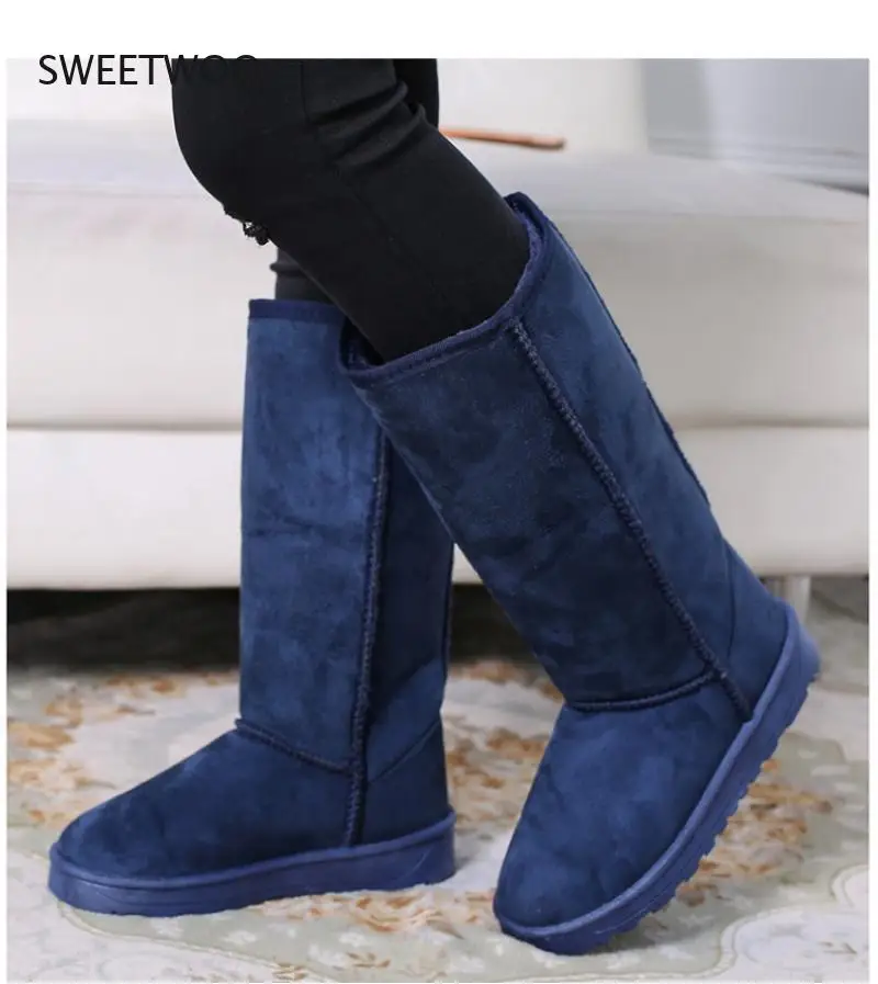 Black Platform Snow Boots Winter Ladies Winter Boots Furry Boots Platform 41 Size Thigh Knee High Boots High Heels