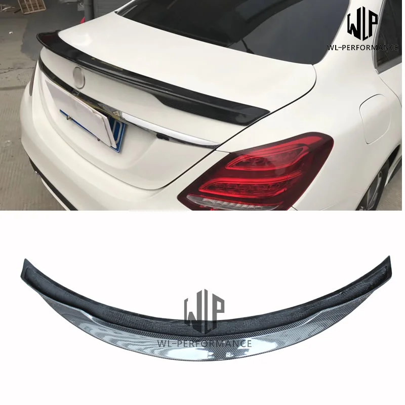 W205 High Quality Carbon Fiber Rear Spoiler 4 - Doors Sedan Car Styling for Mercedes-benz c Class W205 Car Body Kit 2015-in