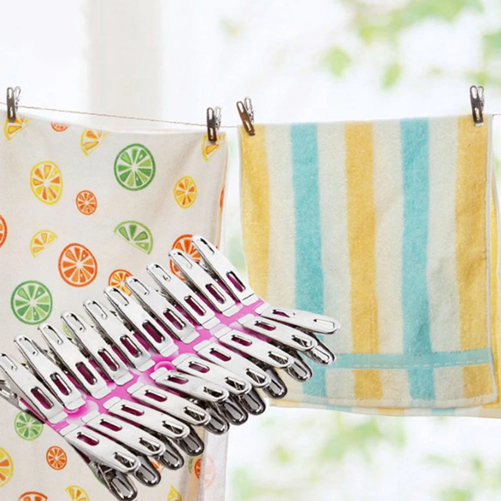 40pcs Practical Stainless Steel Clothes Pegs Clips Socks Clips Pins Clamps Paper Craft Decoration Clips Pegs Mini Size