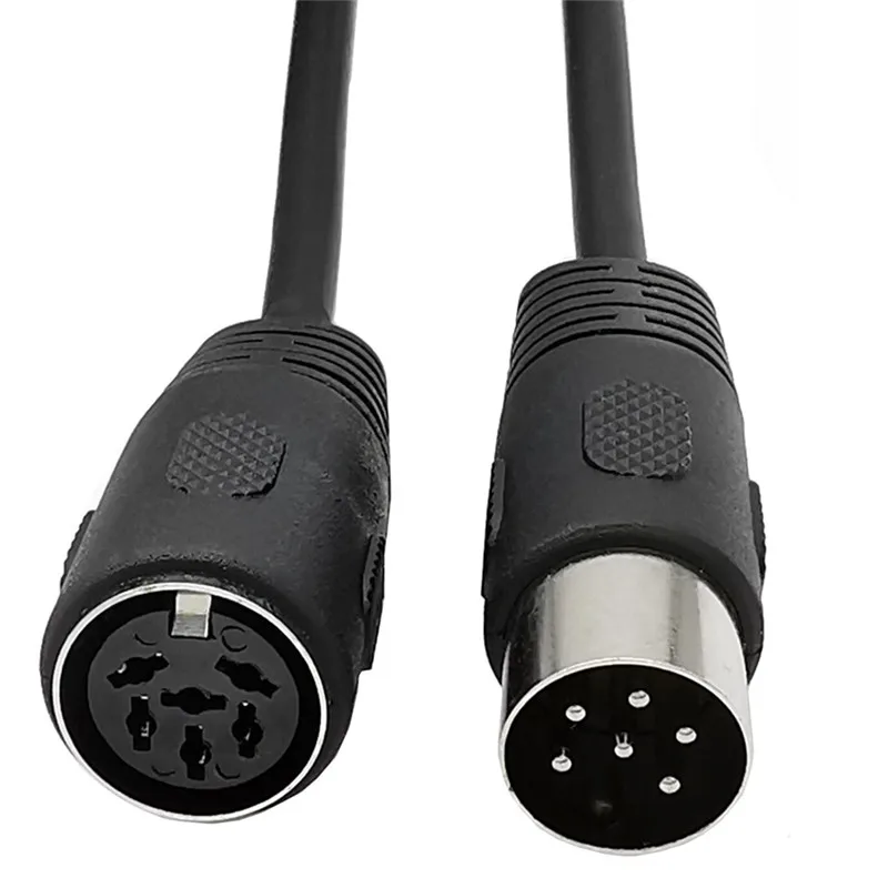 MIDI Cable 6 Pin DIN MIDI Male to Female Extension Adapter Cord, for Microphone Recording, Mixing, and More 1m 1.5m 3m