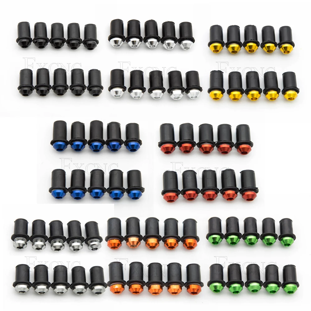 Motocicleta pára-brisas Parafusos Kit, Parafusos pára-brisas, Acessórios Universais, Honda, Suzuki, Kawasaki, Yamaha, M5x16mm, 10Pcs