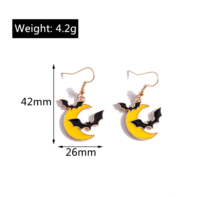 Aihua Fashion Halloween-Ohrringe, Emaille-Geister-, Kürbis-, Skelett-, Mumien- und Fledermaus-Ohrringe, für Damen, Halloween-Party-Schmuck. – Detail 18