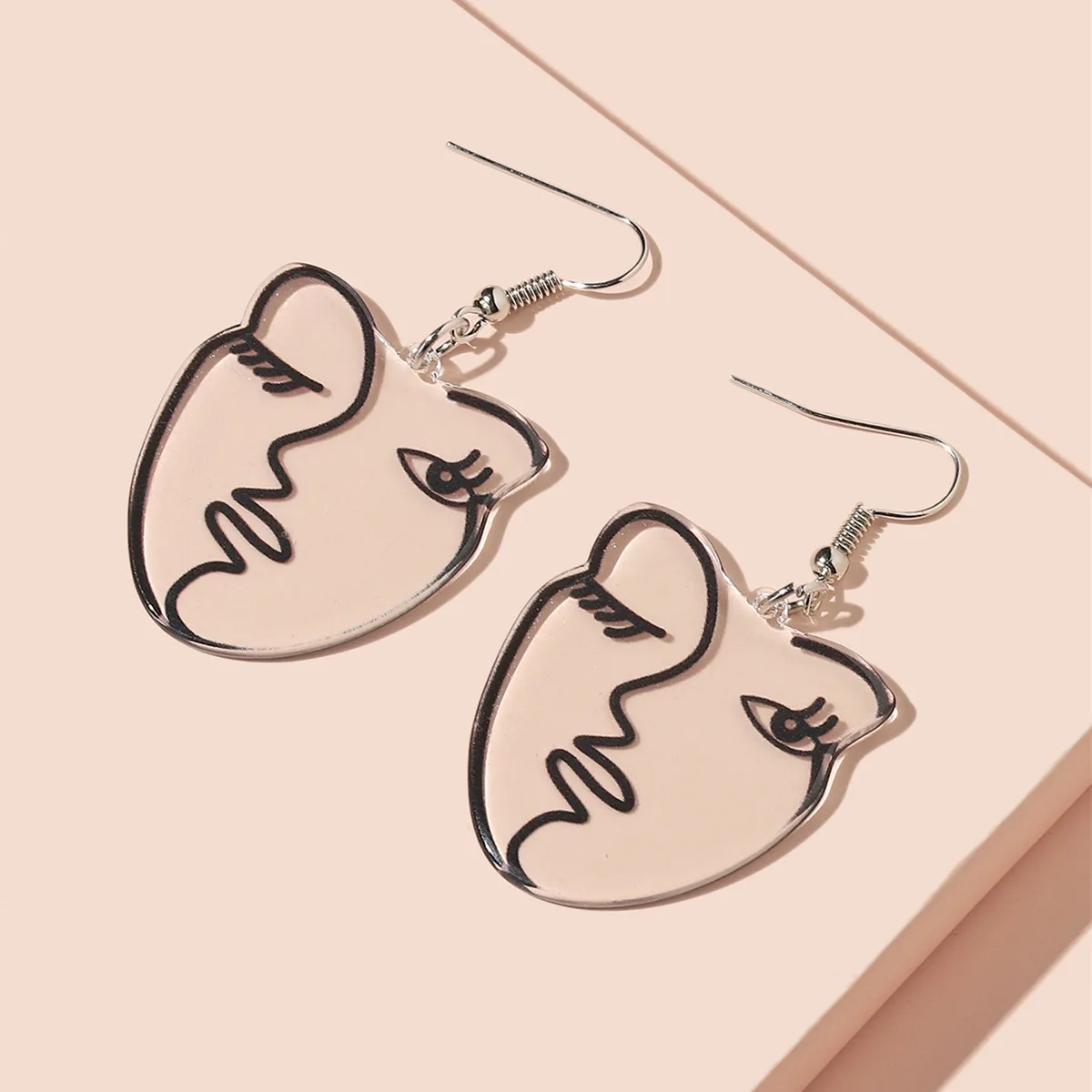 New Punk Funny Clear Women Face Acrylic Earrings For Women Big Long Dangle Earrings Brinco Punk Night Club Fashion Party Jewelry